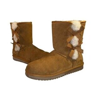 KOOLABURRA UGG US 10 41 Brown Suede Leather Tall VICTORIA Boot Shearling Lined